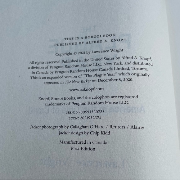 The Plague Year America in the Time of Covid Nonfiction Hardcover Book - Picture 6 of 9